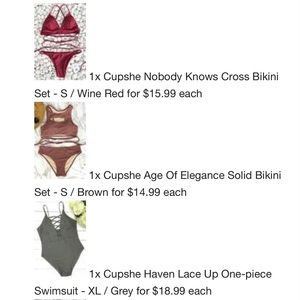 Cupshe bathing suits